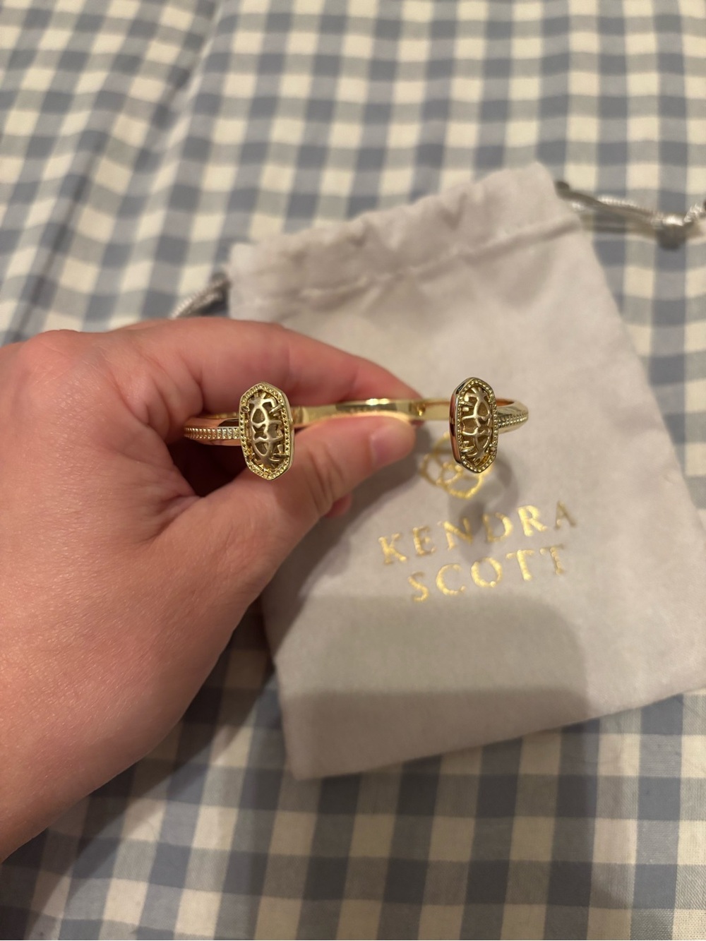 Kendra Scott Gold Open Cuff Bracelet with Filigree Accents